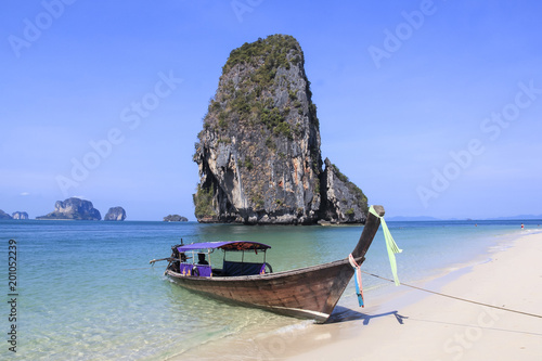 Longtail Boat Railay Beach Krabi Thailand
