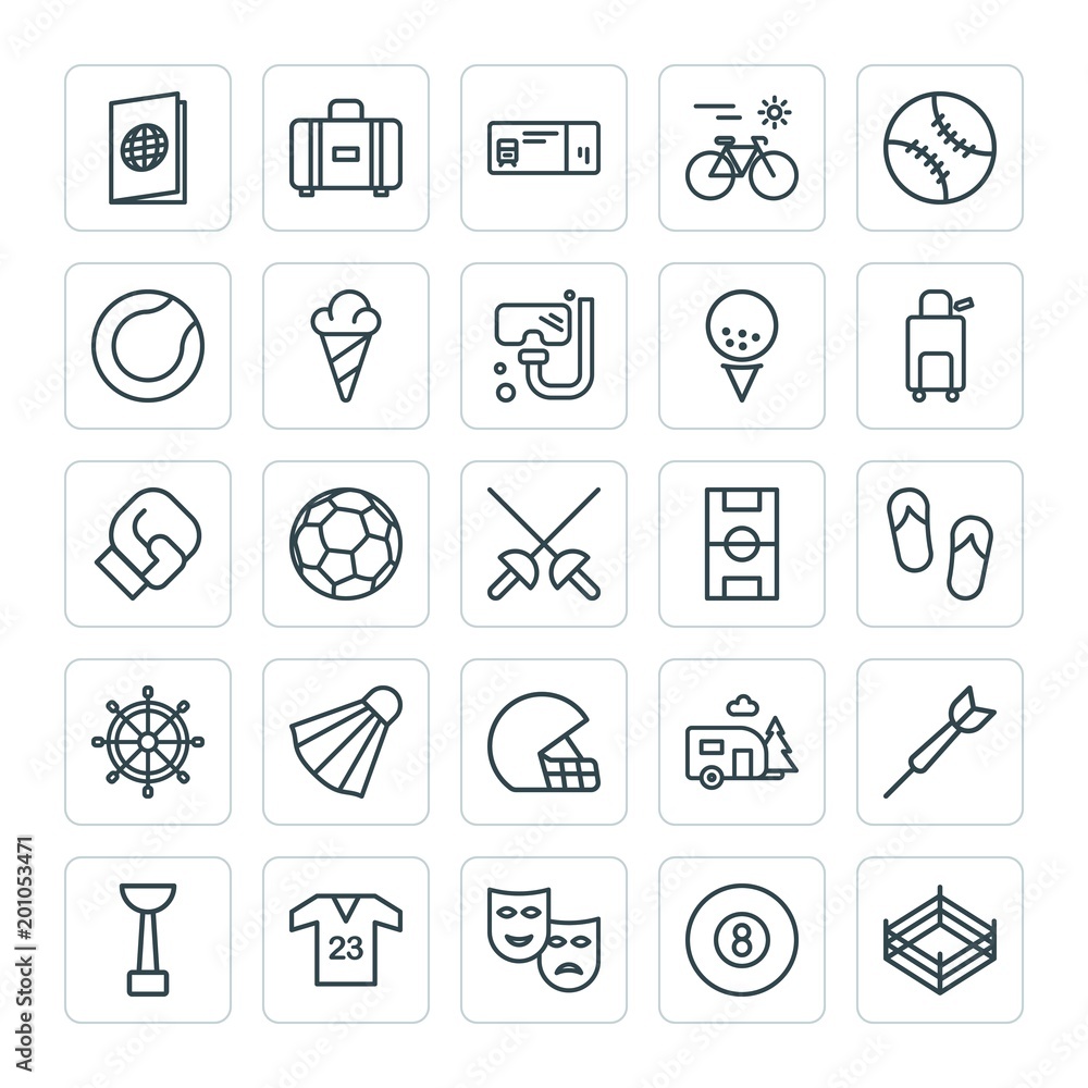 Modern Simple Set of sports, travel Vector outline Icons. ..Contains such Icons as football, fashion, award, wear, cup, stage, train and more on white background. Fully Editable. Pixel Perfect Modern Simple Set of sports, travel Vector outline Icons. ..Contains such Icons as football, fashion, award, wear, cup, stage, train and more on white background. Fully Editable. Pixel Perfect