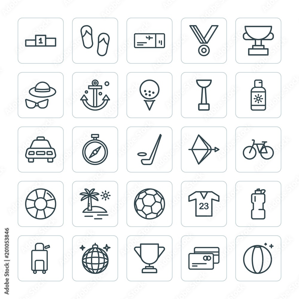 Modern Simple Set of sports, travel Vector outline Icons. ..Contains such Icons as winner, achievement, party, travel, luggage, fashion and more on white background. Fully Editable. Pixel Perfect Modern Simple Set of sports, travel Vector outline Icons. ..Contains such Icons as winner, achievement, party, travel, luggage, fashion and more on white background. Fully Editable. Pixel Perfect