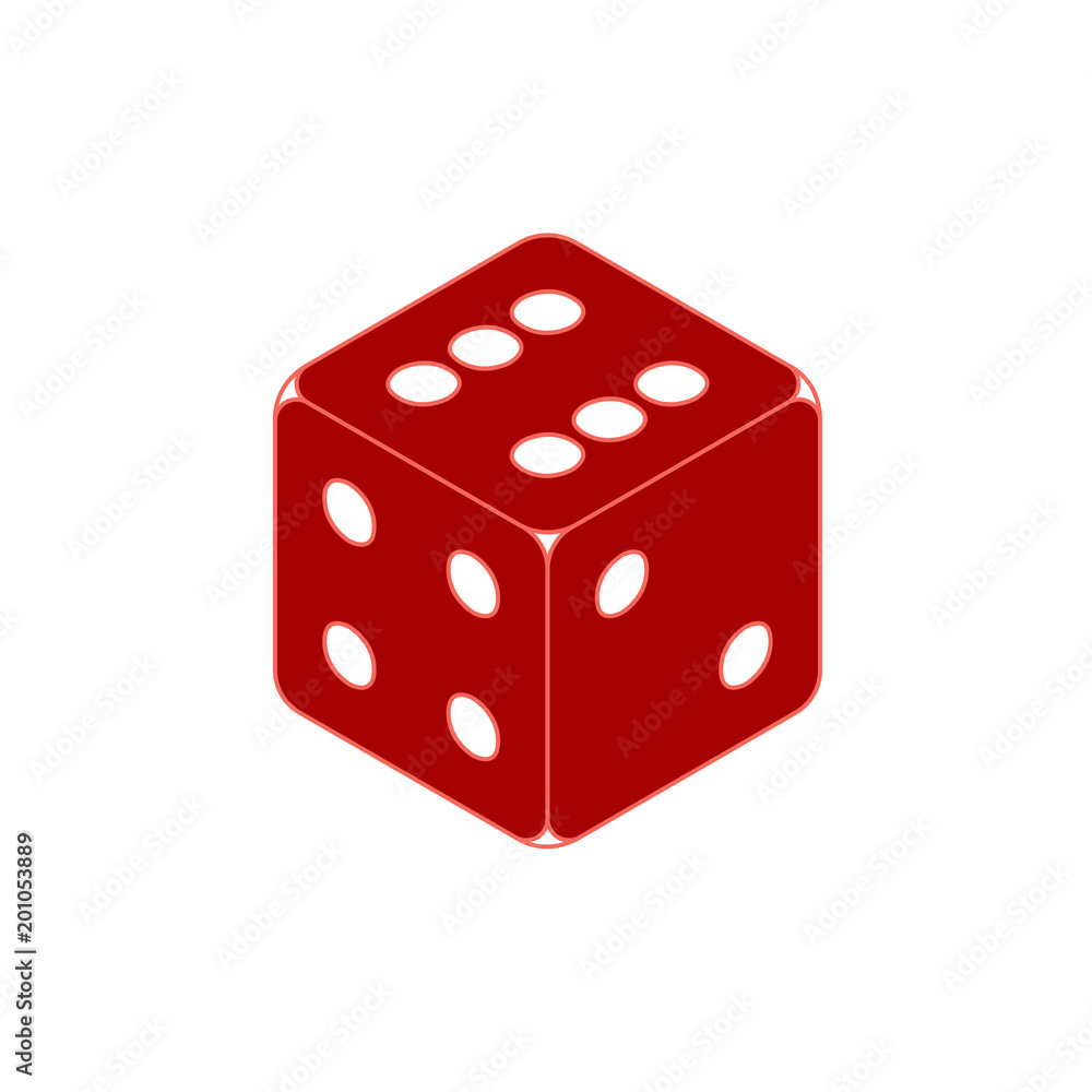 Gambling, cube icon, isolated on white background vector illustration Gambling, cube icon, isolated on white background vector illustration