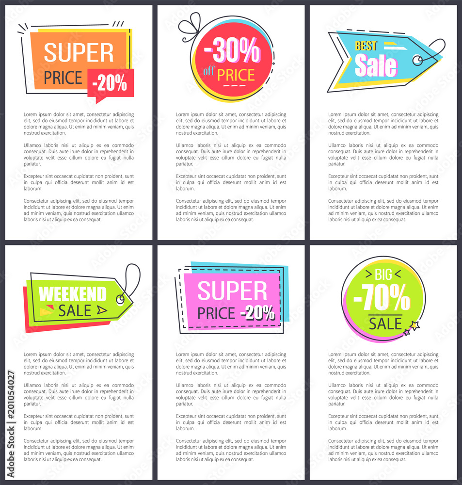 Super Price and Weekend Sale Vector Illustration