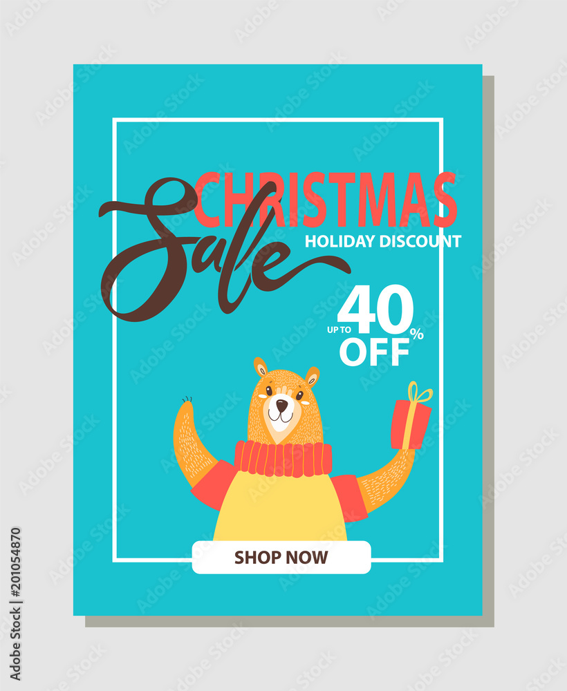 Shop Now Christmas Sale on Vector Illustration