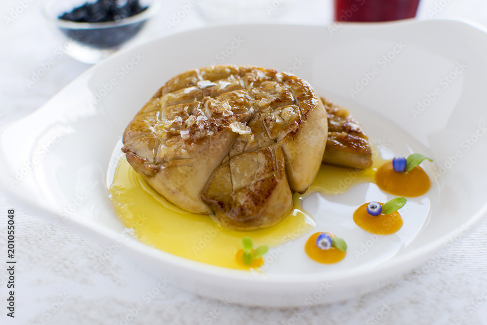 Foie Gras with Apple Sauce. Fried Goose Liver. Foie Gras with Apple Sauce. Fried Goose Liver.