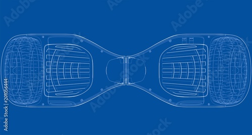 Hoverboard electric self-balancing scooter. Vector