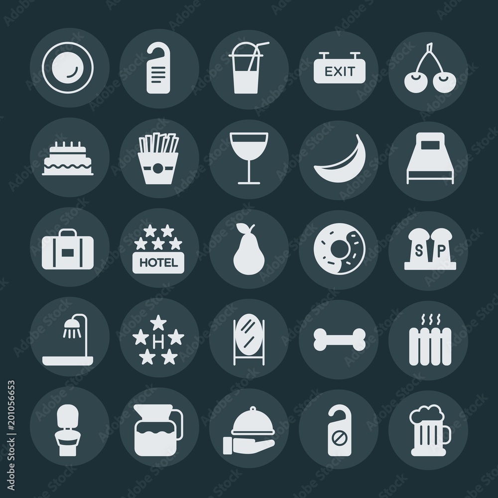 Modern Simple Set of food, hotel, drinks Vector fill Icons. ..Contains such Icons as drink, room, anatomy, food, hotel, empty, hotel and more on dark background. Fully Editable. Pixel Perfect. Modern Simple Set of food, hotel, drinks Vector fill Icons. ..Contains such Icons as drink, room, anatomy, food, hotel, empty, hotel and more on dark background. Fully Editable. Pixel Perfect.