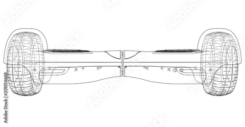 Hoverboard electric self-balancing scooter. Vector
