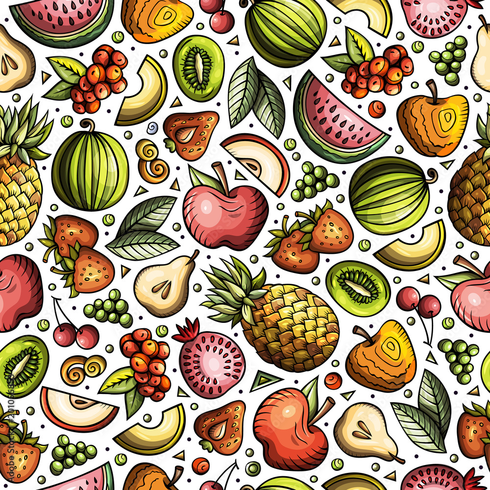Cartoon hand-drawn Diet food seamless pattern Cartoon hand-drawn Diet food seamless pattern
