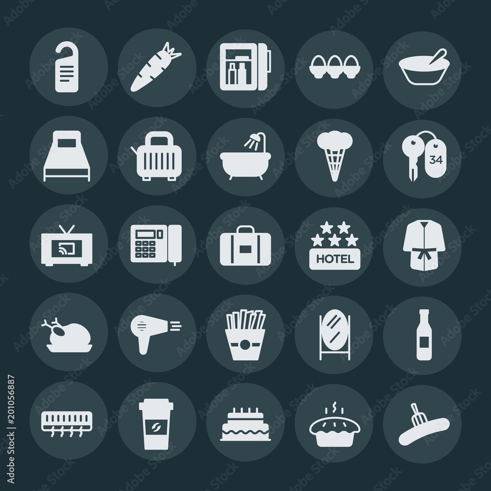 Modern Simple Set of food, hotel, drinks Vector fill Icons. ..Contains such Icons as hotel, orange, room, beverage, healthy, mirror and more on dark background. Fully Editable. Pixel Perfect. Modern Simple Set of food, hotel, drinks Vector fill Icons. ..Contains such Icons as hotel, orange, room, beverage, healthy, mirror and more on dark background. Fully Editable. Pixel Perfect.