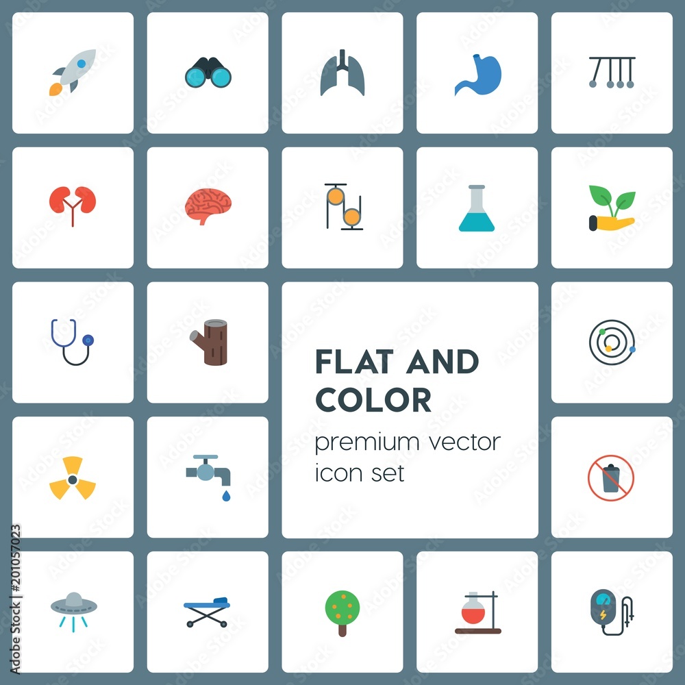 Modern Simple Set of health, science, nature Vector flat Icons. ..Contains such Icons as wood,  save,  garbage,  view,  tap,  alien,  sky and more on grey background. Fully Editable. Pixel Perfect