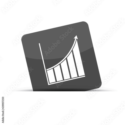 Business Chart - Cut Square Icon - Vector Illustration - Isolated On White Background