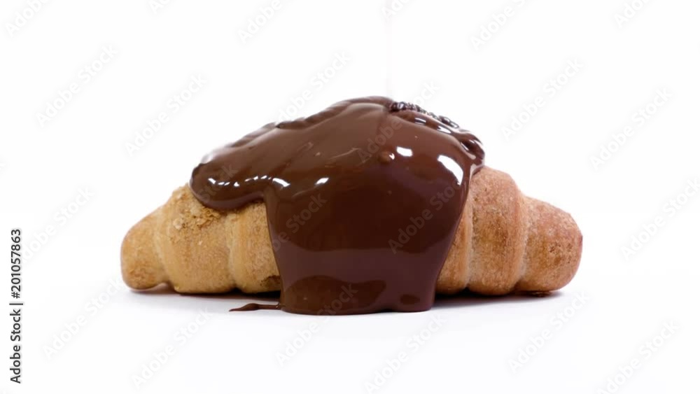 croissants with chocolate on a white background croissants with chocolate on a white background