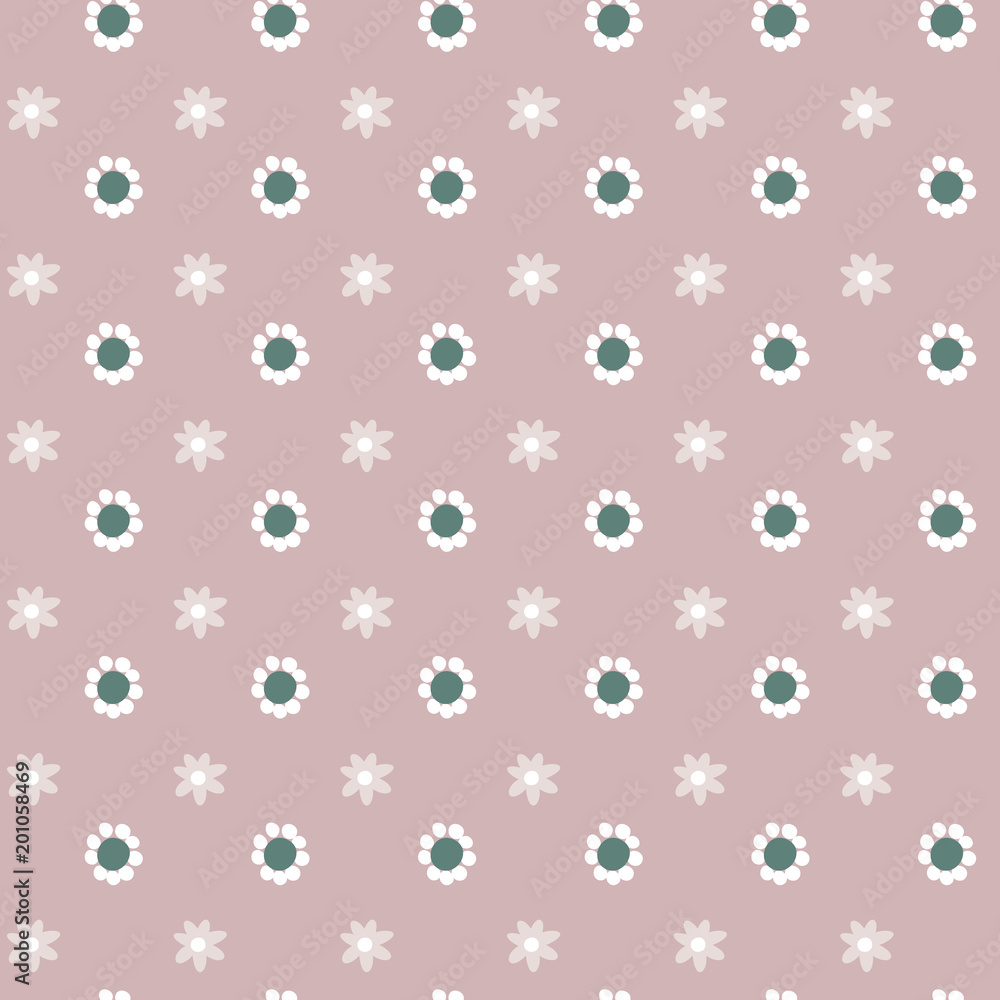 Abstract floral vector seamless pattern, simple pastel color background for your design