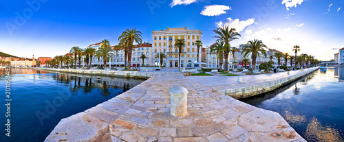 Split waterfront panoramic view from pier