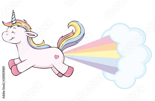 cute unicorn farting rainbow