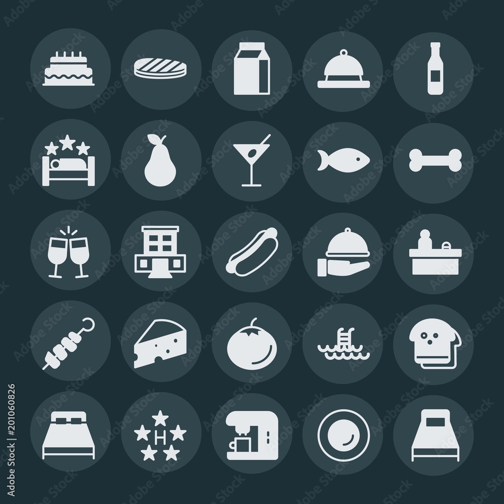 Modern Simple Set of food, hotel, drinks Vector fill Icons. ..Contains such Icons as background, room, diet, food, bed, party, loaf and more on dark background. Fully Editable. Pixel Perfect. Modern Simple Set of food, hotel, drinks Vector fill Icons. ..Contains such Icons as background, room, diet, food, bed, party, loaf and more on dark background. Fully Editable. Pixel Perfect.