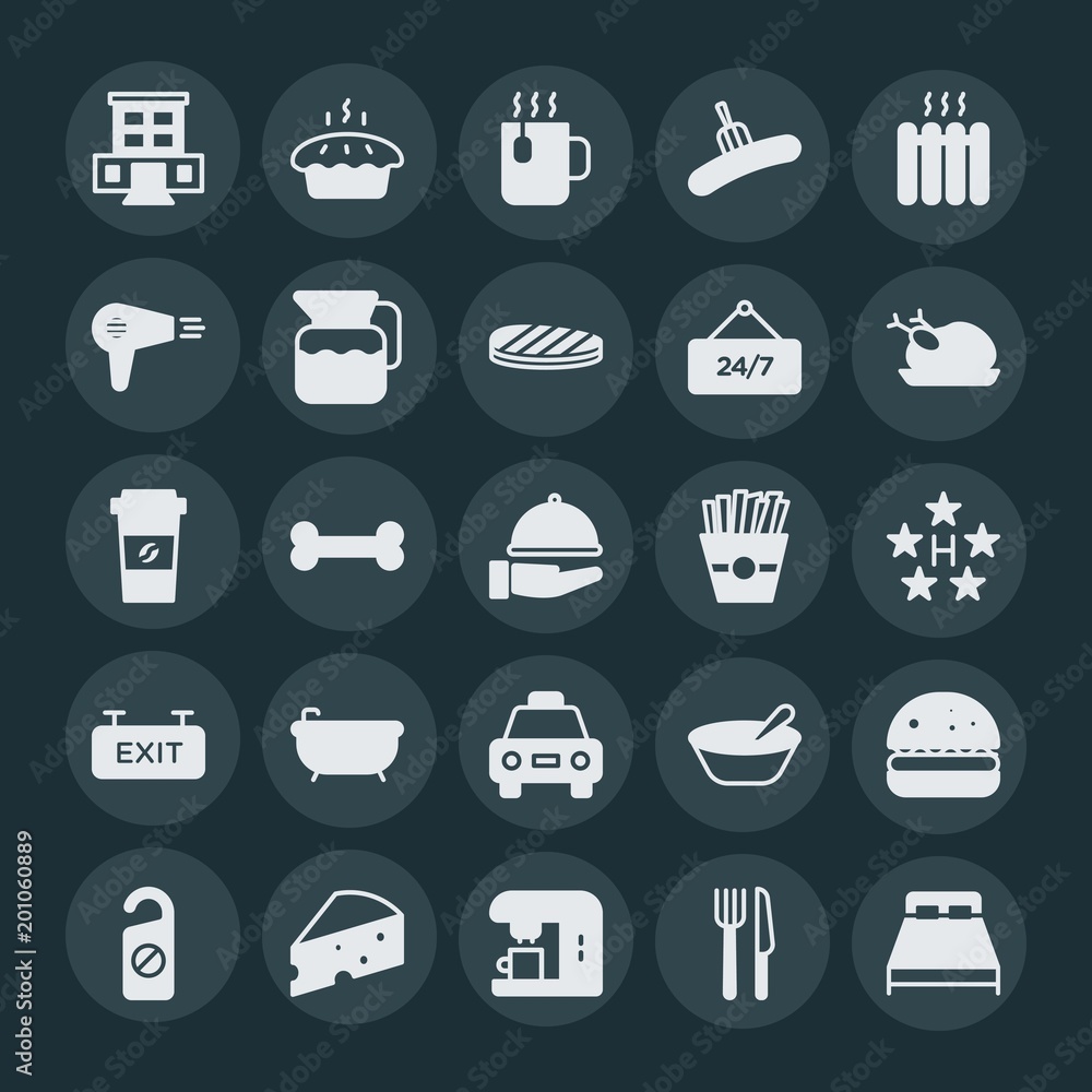 Modern Simple Set of food, hotel, drinks Vector fill Icons. ..Contains such Icons as piece, mug, meat, vector, fork, cup, sweet, cheese and more on dark background. Fully Editable. Pixel Perfect. Modern Simple Set of food, hotel, drinks Vector fill Icons. ..Contains such Icons as piece, mug, meat, vector, fork, cup, sweet, cheese and more on dark background. Fully Editable. Pixel Perfect.
