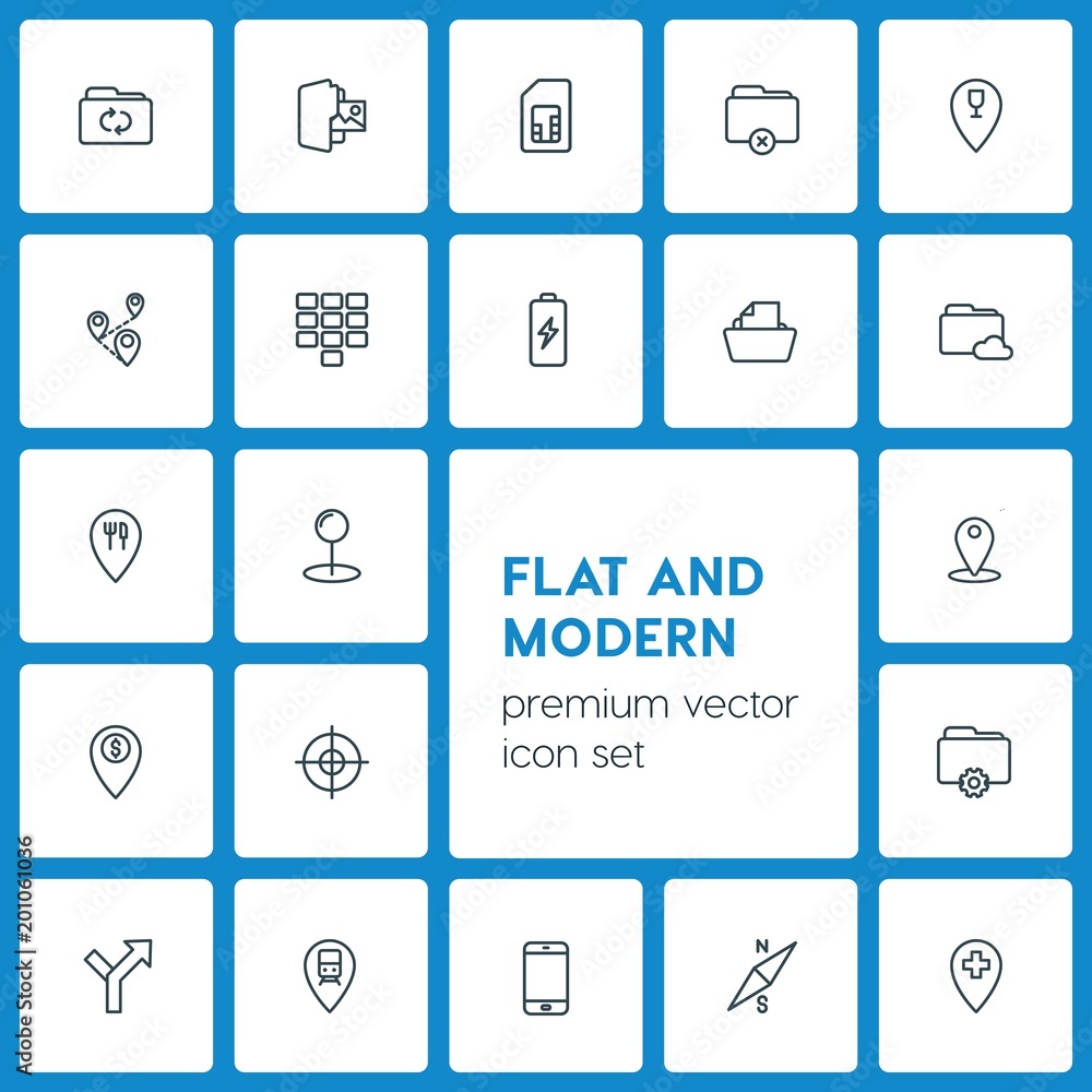 Modern Simple Set of location, folder, mobile Vector outline Icons. ..Contains such Icons as update, multiple, north, web, smartphone and more on dark background. Fully Editable. Pixel Perfect Modern Simple Set of location, folder, mobile Vector outline Icons. ..Contains such Icons as update, multiple, north, web, smartphone and more on dark background. Fully Editable. Pixel Perfect