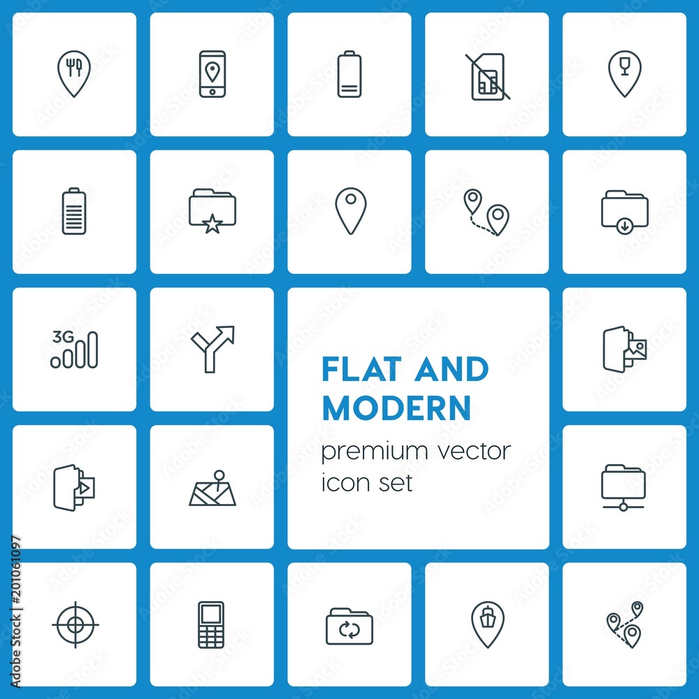 Modern Simple Set of location, folder, mobile Vector outline Icons. ..Contains such Icons as target, multiple, vintage, port, map, sea and more on dark background. Fully Editable. Pixel Perfect Modern Simple Set of location, folder, mobile Vector outline Icons. ..Contains such Icons as target, multiple, vintage, port, map, sea and more on dark background. Fully Editable. Pixel Perfect