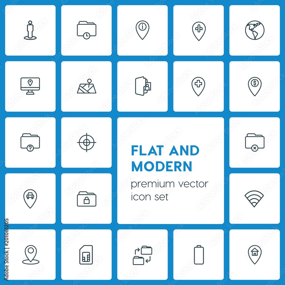 Modern Simple Set of location, folder, mobile Vector outline Icons. ..Contains such Icons as file, phone, arrow, technology, charge, no and more on dark background. Fully Editable. Pixel Perfect Modern Simple Set of location, folder, mobile Vector outline Icons. ..Contains such Icons as file, phone, arrow, technology, charge, no and more on dark background. Fully Editable. Pixel Perfect