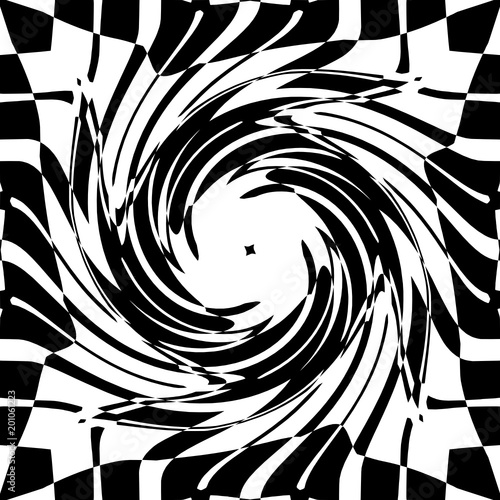Abstraction graceful spiral in a black - white color