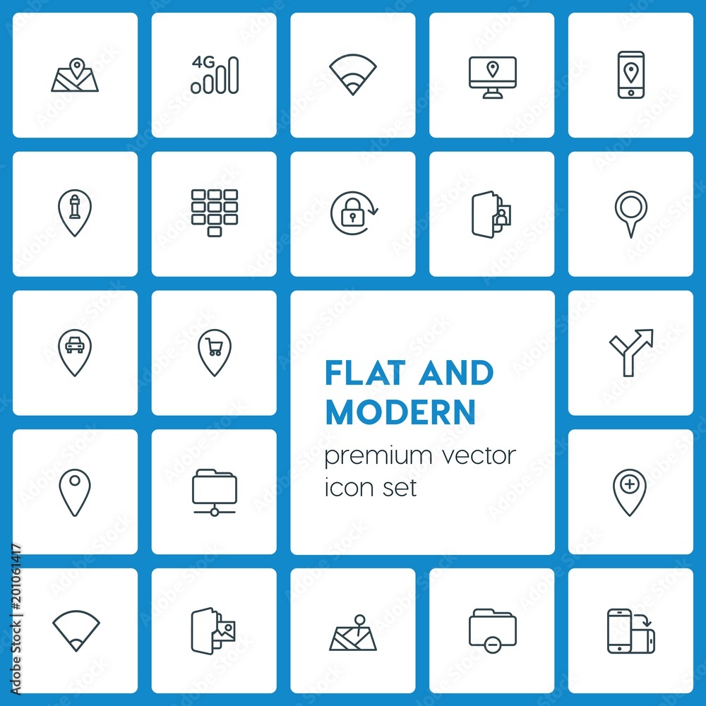 Modern Simple Set of location, folder, mobile Vector outline Icons. ..Contains such Icons as business, travel, orientation, data, icon and more on dark background. Fully Editable. Pixel Perfect Modern Simple Set of location, folder, mobile Vector outline Icons. ..Contains such Icons as business, travel, orientation, data, icon and more on dark background. Fully Editable. Pixel Perfect