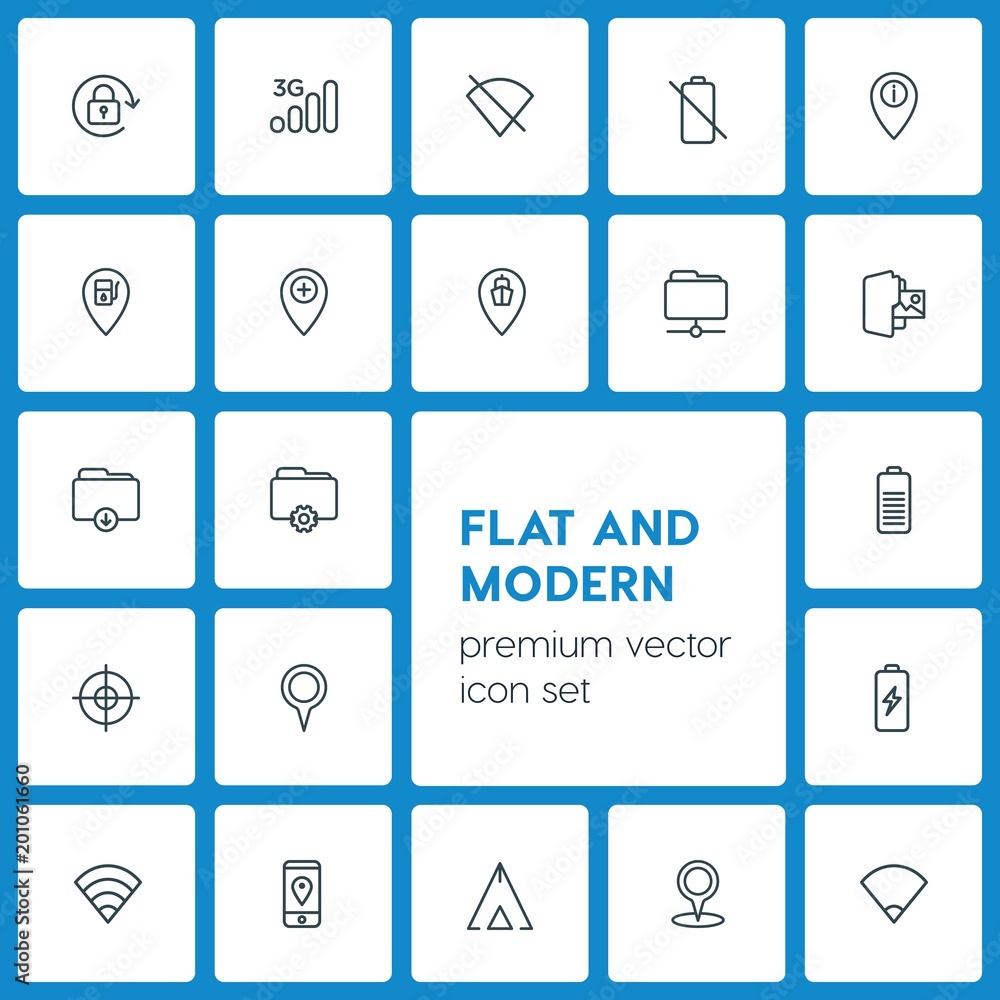 Modern Simple Set of location, folder, mobile Vector outline Icons. ..Contains such Icons as location, port, tent, petrol, sign, update and more on dark background. Fully Editable. Pixel Perfect Modern Simple Set of location, folder, mobile Vector outline Icons. ..Contains such Icons as location, port, tent, petrol, sign, update and more on dark background. Fully Editable. Pixel Perfect