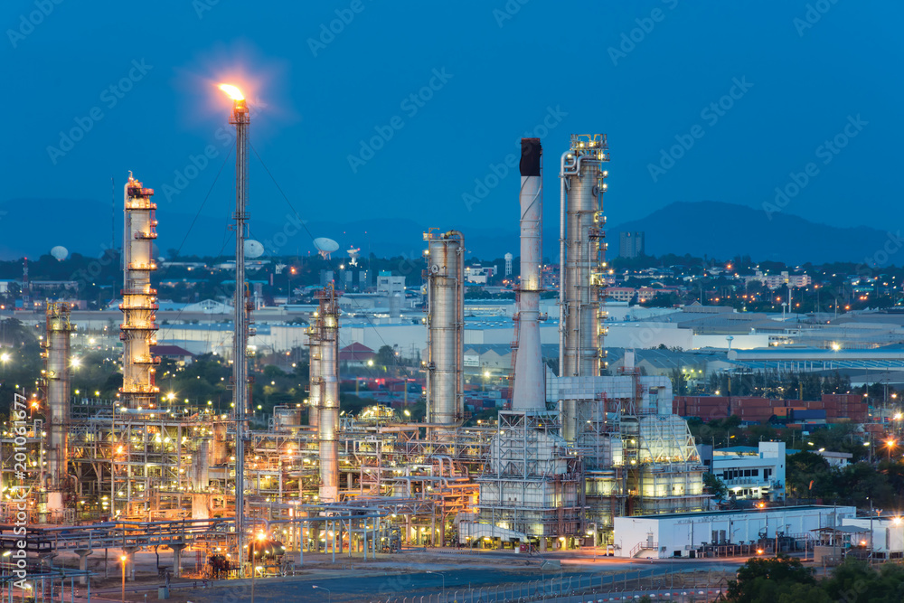 Oil Refinery factory in the morning,petrochemical plant ,Petroleum.