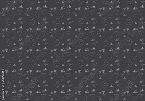 Triangles gray vector pattern on a dark gray background