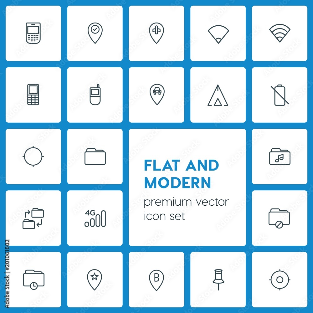 Modern Simple Set of location, folder, mobile Vector outline Icons. ..Contains such Icons as concept, phone, map, wireless, technology and more on dark background. Fully Editable. Pixel Perfect Modern Simple Set of location, folder, mobile Vector outline Icons. ..Contains such Icons as concept, phone, map, wireless, technology and more on dark background. Fully Editable. Pixel Perfect