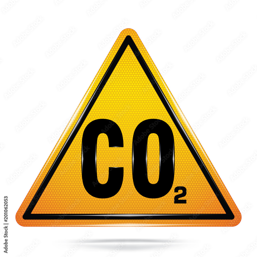 Vector and illustration graphic style,CO2 Hazard Symbol,Yellow triangle Warning Dangerous icon on white background,Attracting attention Security First sign,Idea for presentation,EPS10. Vector and illustration graphic style,CO2 Hazard Symbol,Yellow triangle Warning Dangerous icon on white background,Attracting attention Security First sign,Idea for presentation,EPS10.