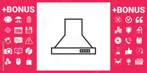 Kitchen hood linear icon