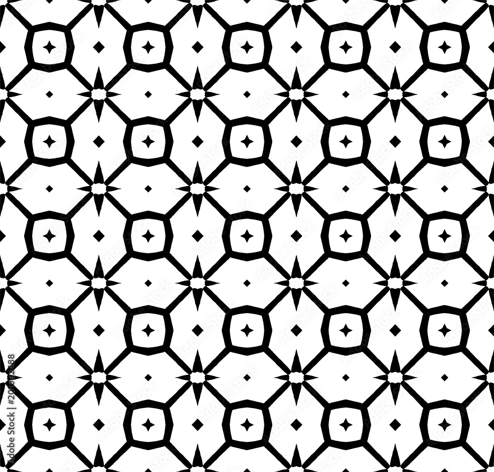 Fototapeta premium Seamless decorative pattern in a black - white colors