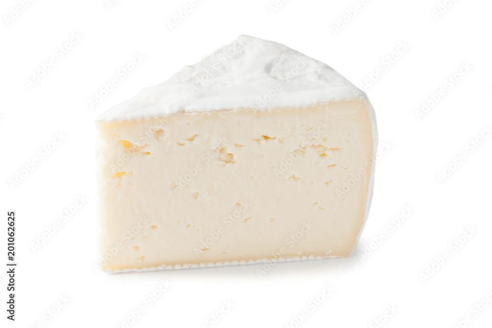 pure portion camembert cheese isolated