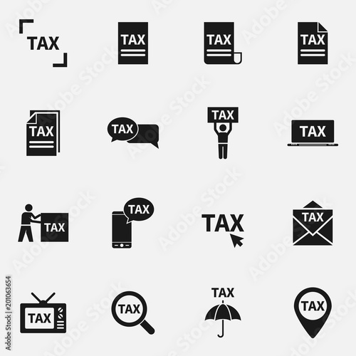 Set of taxes vector icons.