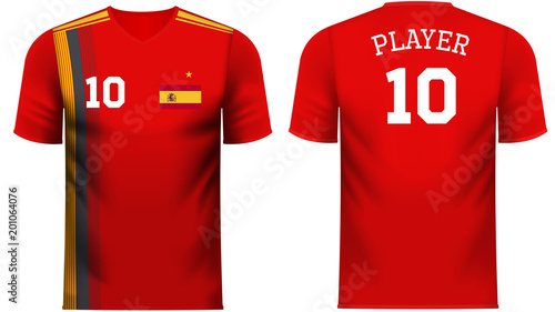 Spain Fan sports tee shirt in generic country colors