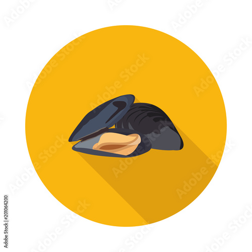 flat icon of marine mussels