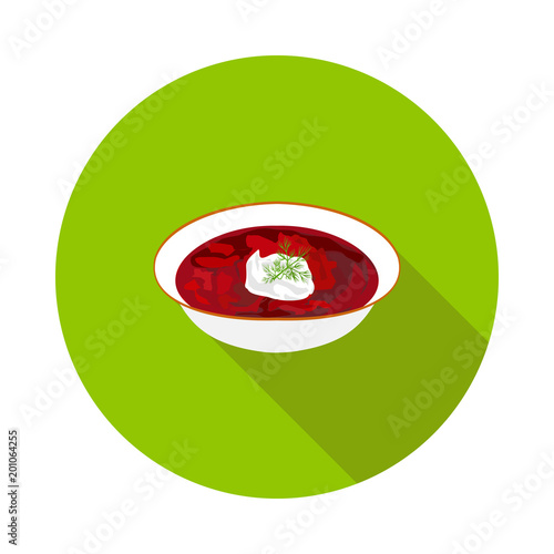 flat icon bowl of borscht