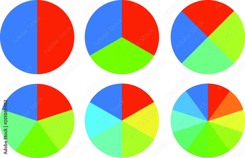 Fototapeta premium Colorful Pie chart set
