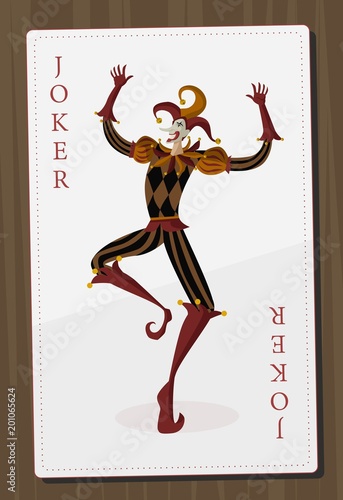 happy cheerful harlequin joker card photo