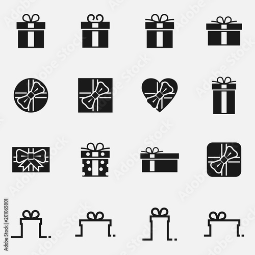 Set of gift vector icons.