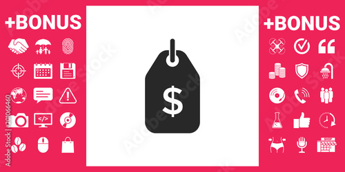 Tag with dollar symbol. Price tag icon for download