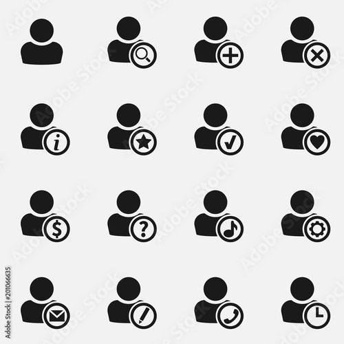 Set of user avatar vector icons.