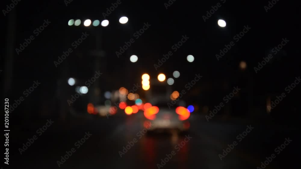 Blurry of traffic light on the road at night Blurry of traffic light on the road at night