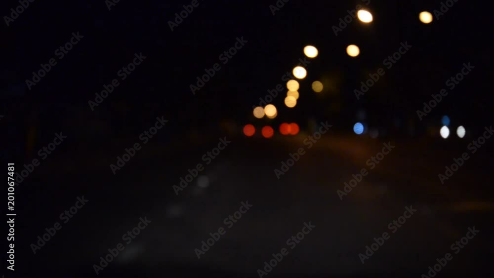 Blurry of traffic light on the road at night Blurry of traffic light on the road at night