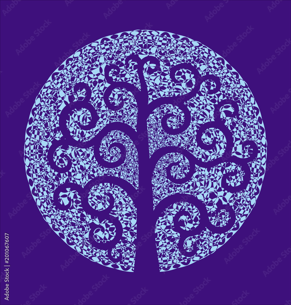 Tree of Life against the background of an openwork elegant mandala. Vector drawing Tree of Life against the background of an openwork elegant mandala. Vector drawing