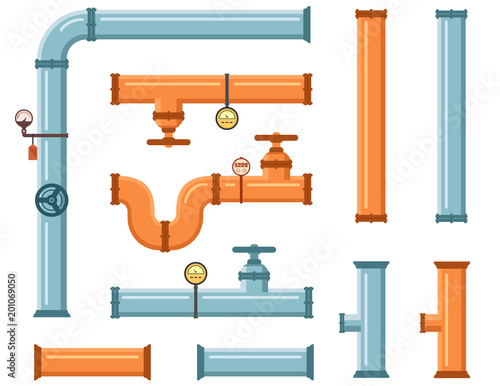 pipes set for plumbing or construction industry photo