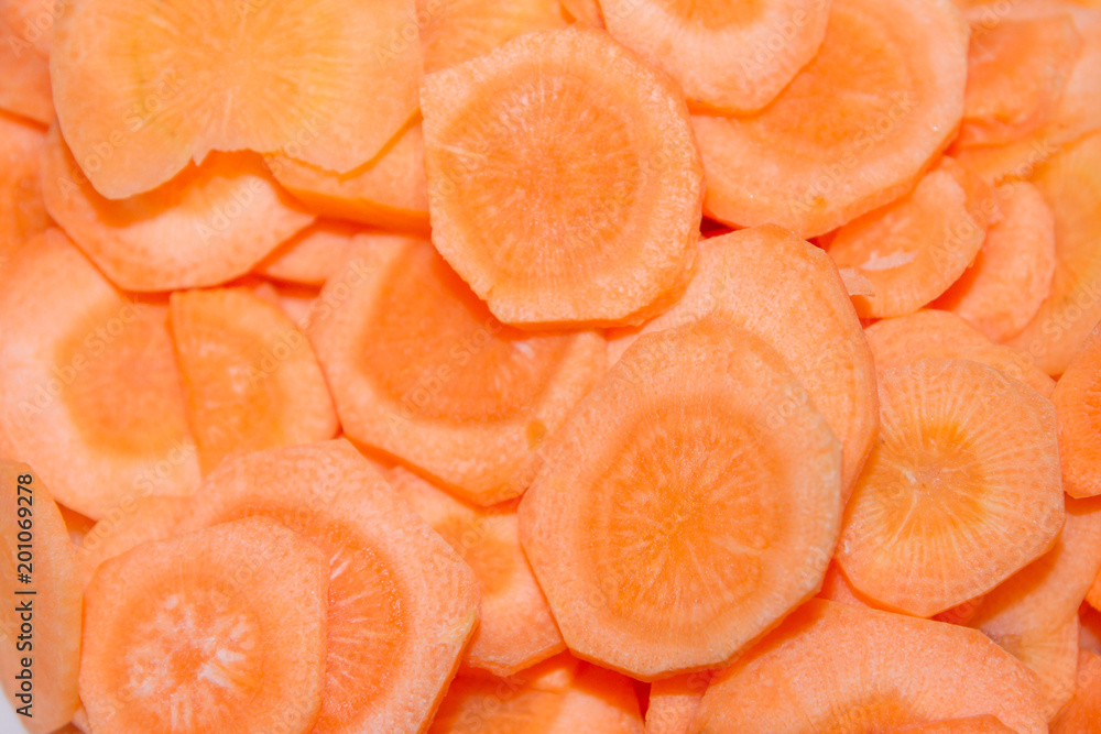 Cut into rings vegetable the carrot is on the Board Cut into rings vegetable the carrot is on the Board