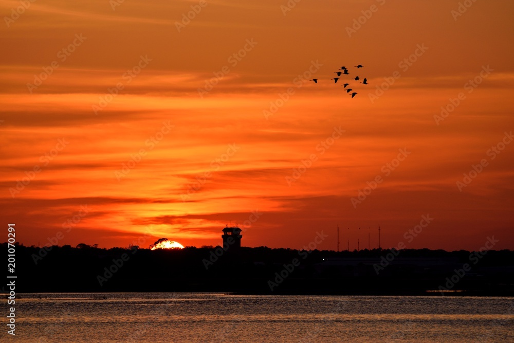 Sunset over the river at Florida, USA Sunset over the river at Florida, USA