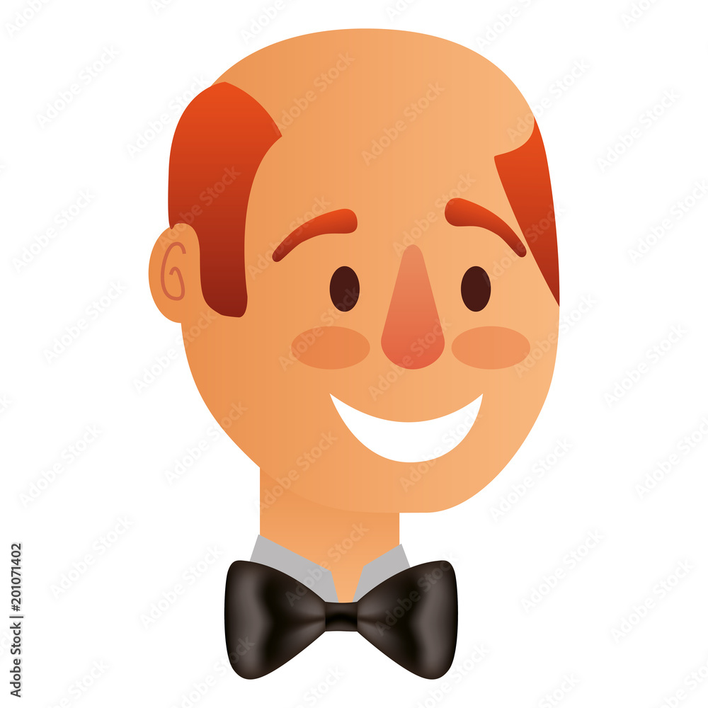 man bald with bowtie comic character vector illustration design man bald with bowtie comic character vector illustration design