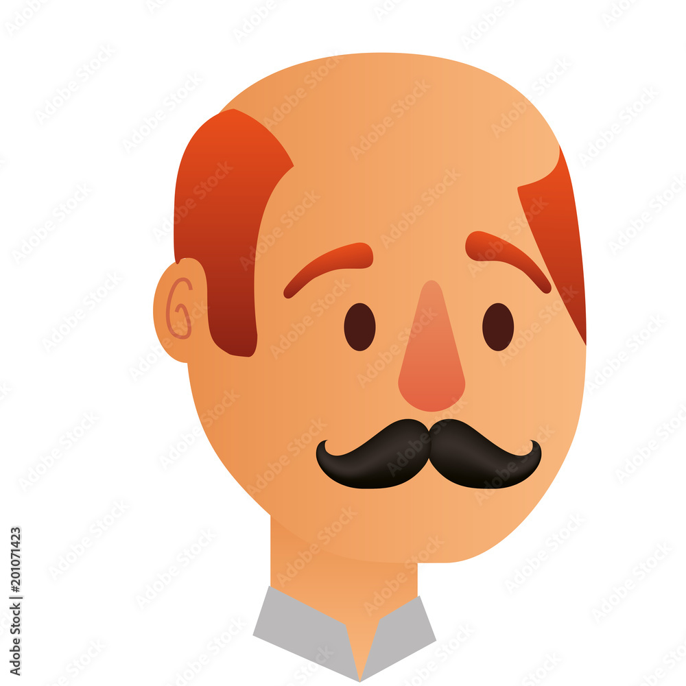 man bald with mustache comic character vector illustration design man bald with mustache comic character vector illustration design